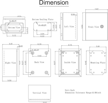 VEVOR NEMA Steel Enclosure, IP66 Waterproof & Dustproof, Outdoor/Indoor - Image 10