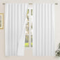 LAMIT Extra Wide 100% White Blackout Linen Curtains 63 Inch Length, Linen by LAMIT