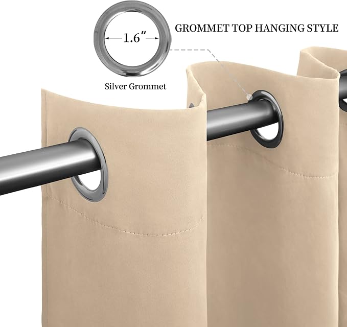 Easy-Going Blackout Curtains for Bedroom, Solid Thermal Insulated Grommet and - Image 5