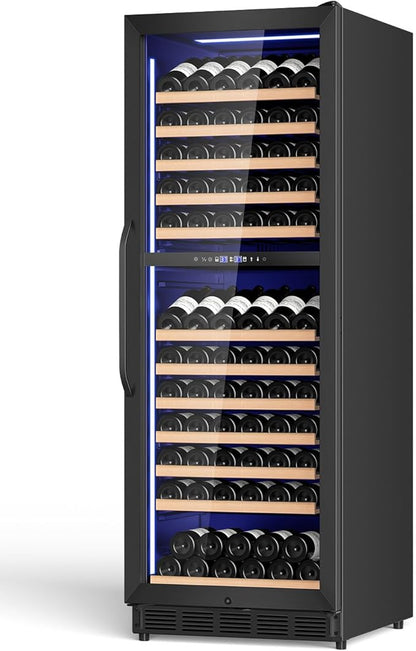 24" Inch Dual-Zone Wine Fridge, Freestanding/Built-in Wine Cooler Refeigerator by Velivi
