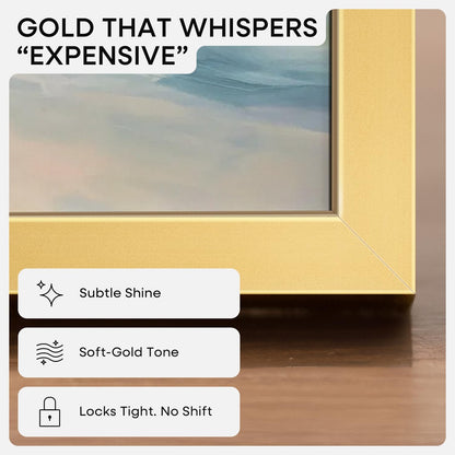 12x12 Gold Picture Frame, High-End Metal, 10x10 Mat, Glass | High End Aluminum, Tempered Glass, Acid-Free 10x10 Removable Mat, 12x12 in Edge-to-Edge Display 12x12, Wall Kit, Set Of 1