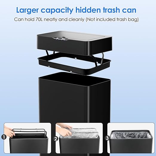 AthLike Sensor Trash Can, Touchless Motion Sensor Trash Bin, Smart Automatic - Image 7