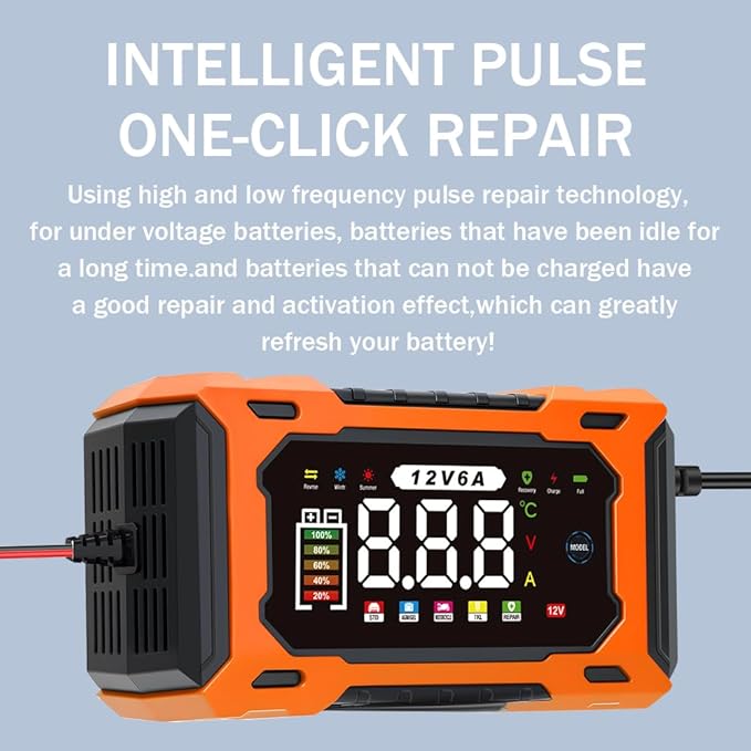 6-Amp 12V Smart Car Battery Charger, Battery Maintainer Trickle Charger - Image 7