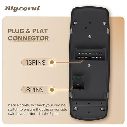 Blycorul Master Power Window Switch Driver Side Control Button Door Lock - Image 3