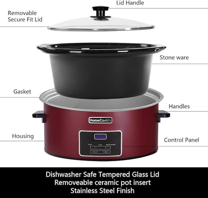 HOMECOOKIN 7 Quart Programmable Slow Cooker, Kitchen Appliances, Perfect - Image 3