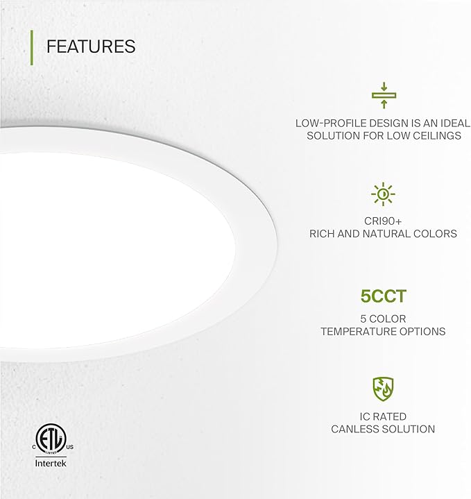 ASD 4 Pack 11/12 Inch LED Recessed Lighting 24W, 5 CCT 2700K-5000K CRI90+ - Image 3