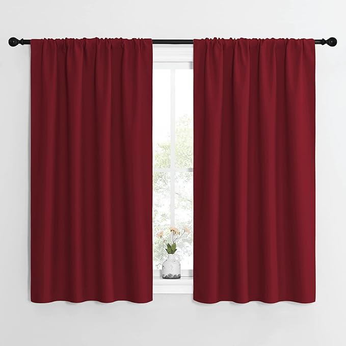 NICETOWN Christmas Burgundy Curtains Blackout Drape Panels by NICETOWN