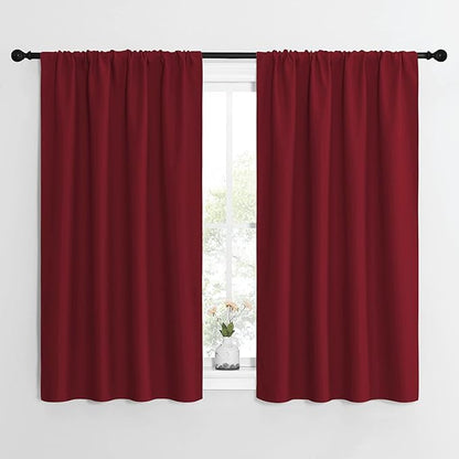 NICETOWN Christmas Burgundy Curtains Blackout Drape Panels by NICETOWN