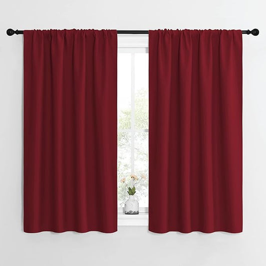 NICETOWN Christmas Burgundy Curtains Blackout Drape Panels by NICETOWN