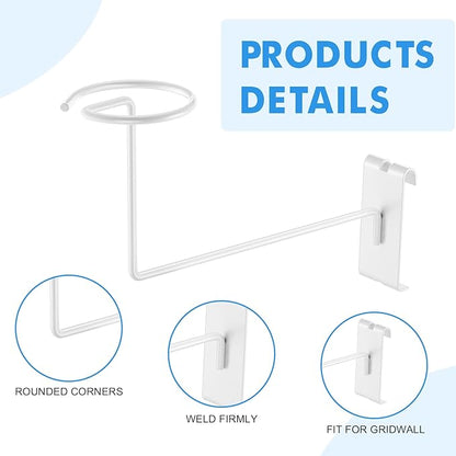 Blulu 6 Pcs Hat Displayer for Gridwall, Metal Hat Helmet Rack Retail Store - Image 5