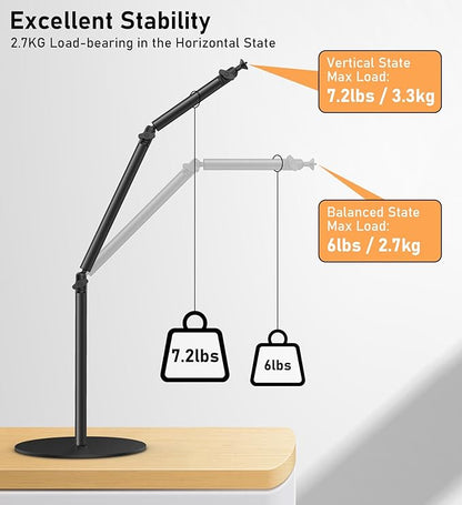 Camera Round Base Mount Desk Stand, Flexible Aluminum Photography - Image 6