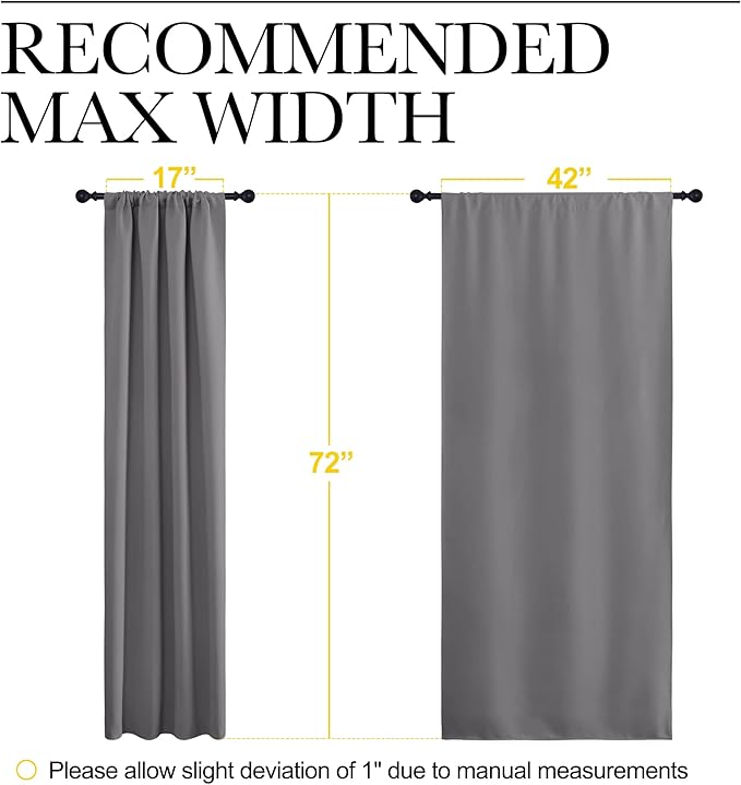 NICETOWN Blackout Curtains 72 for Office - Image 7