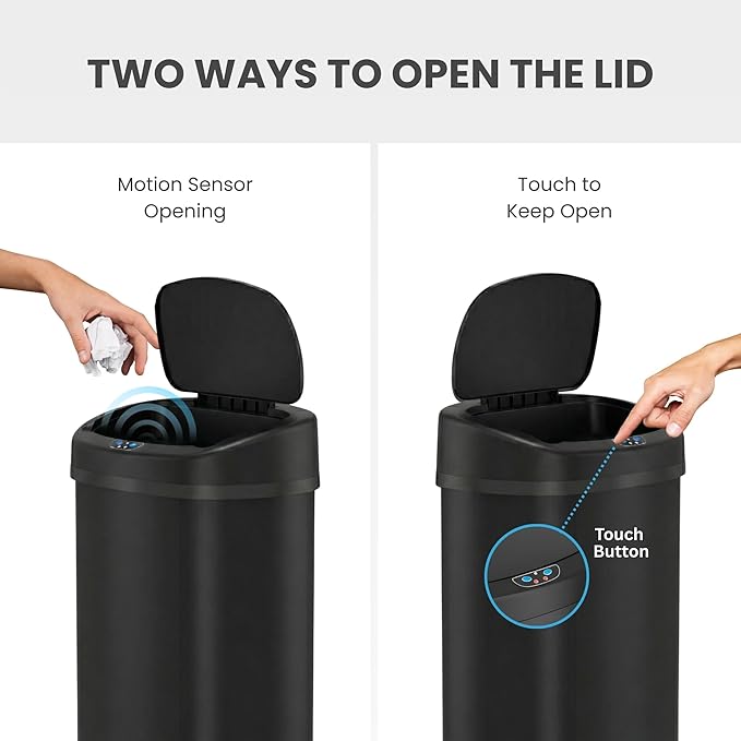 iTouchless 13 Gallon Oval Sensor Trash Can - Image 3