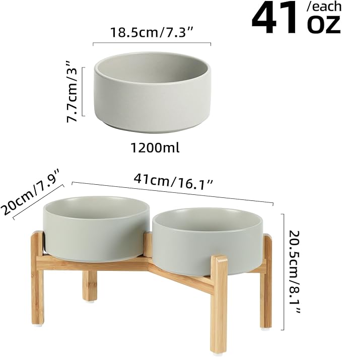 Ceramic Raised Double Bowls Set - Image 2