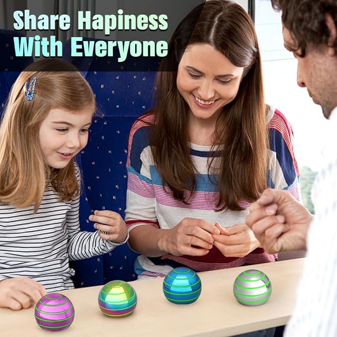 Luminous Desk Spinning Toys for Kids Adults, Metal Full Body Optical Illusion - Image 6