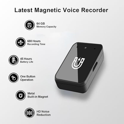 64GB Magnetic Voice Recorder- Mini Voice Recorder - Image 2