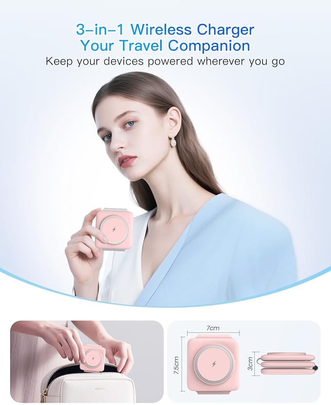 Charging Station for Apple Multiple Devices: 3 in 1 Foldable Magnetic Wireless - Image 9