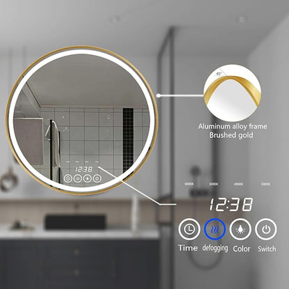 28 Inch Wall-Mounted Round Bathroom Mirror - Image 5
