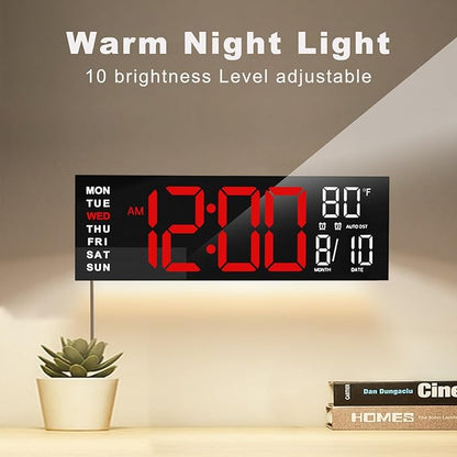 JALL 16" Large Digital Wall Mount Clock, Count Down Timer, Big LED, RGB Color - Image 9