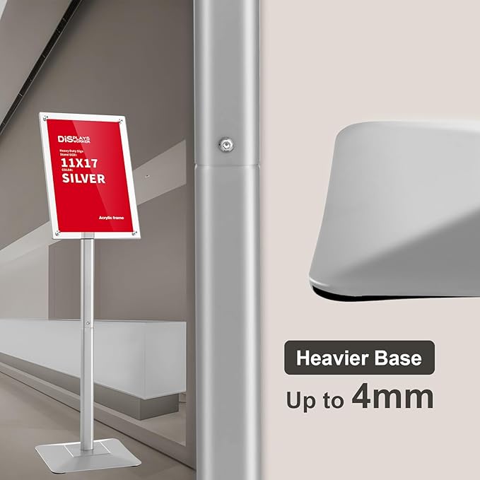 DISPLAYSWORKER Adjustable Heavy Duty Pedestal Sign holder floor Stand, sign - Image 4