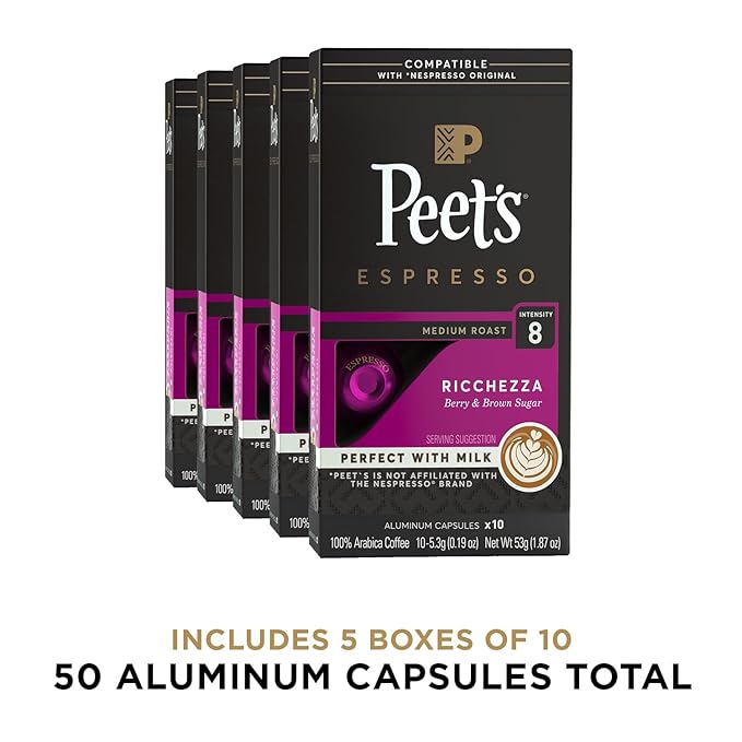 Peet's Coffee, Medium Roast Espresso Capsules, Compatible - Image 2
