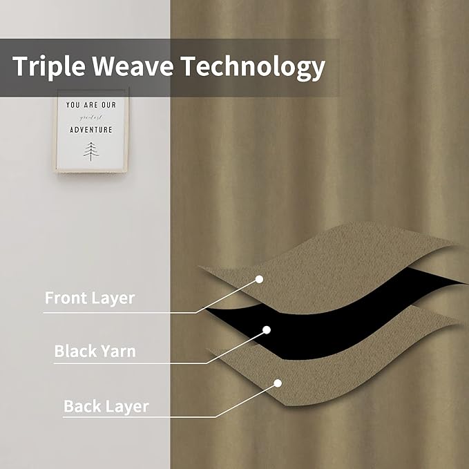 Easy-Going Blackout Curtains for Bedroom, Solid Thermal Insulated Grommet and - Image 3