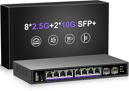 10 Port 2.5Gb Unmanaged Ethernet Switch by NICGIGA
