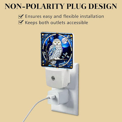 PODMemory Owl Stained Glass Night Lights Plug into Wall - Image 4