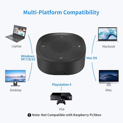 USB Speakerphone Microphone, Conference Speaker Omnidirectional Computer Mic - Image 5