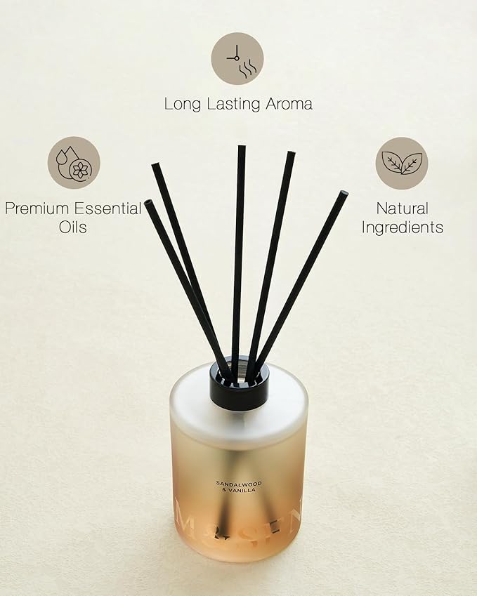M&SENSE Sandalwood & Vanilla Reed Diffuser Set - Image 4