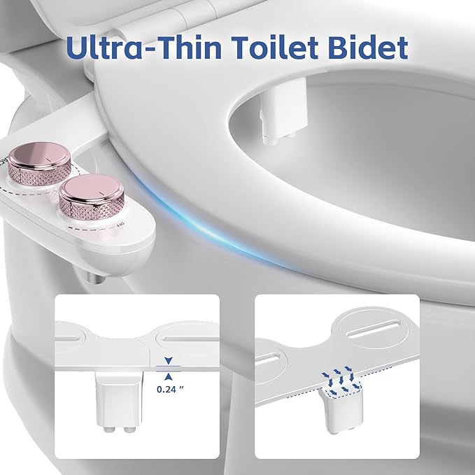 Bidet Attachment for Toilet, Self-Cleaning Dual Retractable Nozzles Bidet - Image 4
