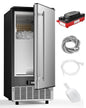 Commercial Ice Maker with Water Pump, Built-in Undercounter Ice Maker with by Feelfunn