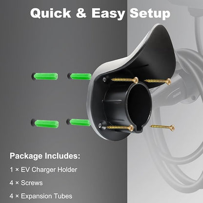 LEISHENG ENERGY EV Charger Holder Wall Mount, SAE J1772 Nozzle Holster Dock and - Image 5