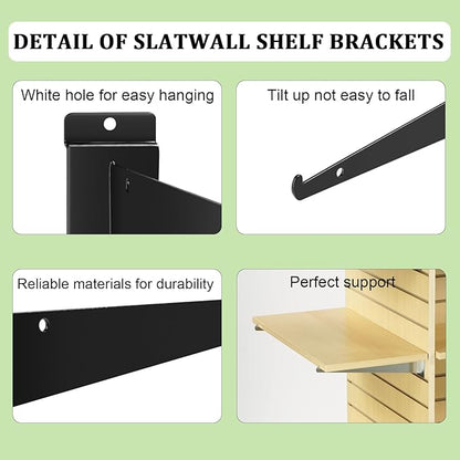 24Pcs Slatwall Shelf Bracket 14 inch, Heavy Duty Slatwall Knife Shelf Bracket - Image 3