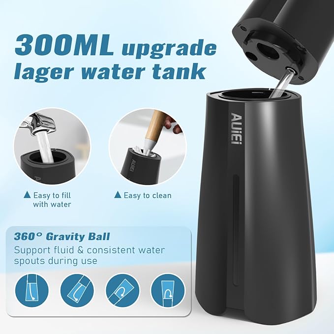 AUIEI Water Flosser Pick for Teeth & Braces, 300ML Cordless Power Dental - Image 3