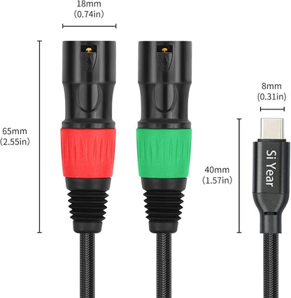 SiYear USB C to Dual XLR Male Audio Cable, Type C to 2 XLR Male Adapter Stereo - Image 3