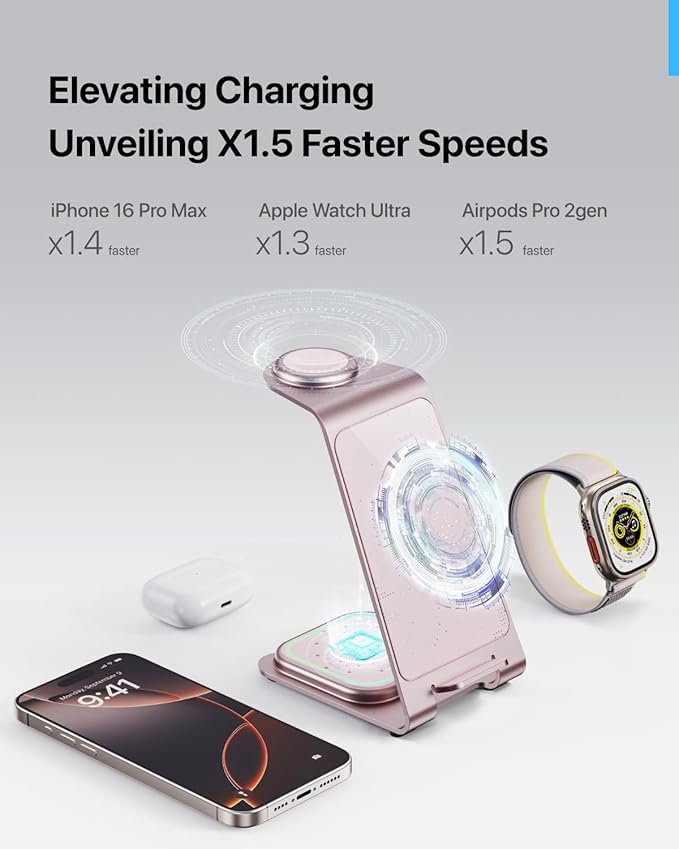 Intoval Aluminum 3 in 1 Wireless Charging Station - Image 8