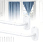 2 Pack French Door Curtain Rods, Screw-Mounted Sash Rods Adjustable 18–30 Inch, 3/8" Diameter Wrap Around Curtain Rods for Front Door Windows, White