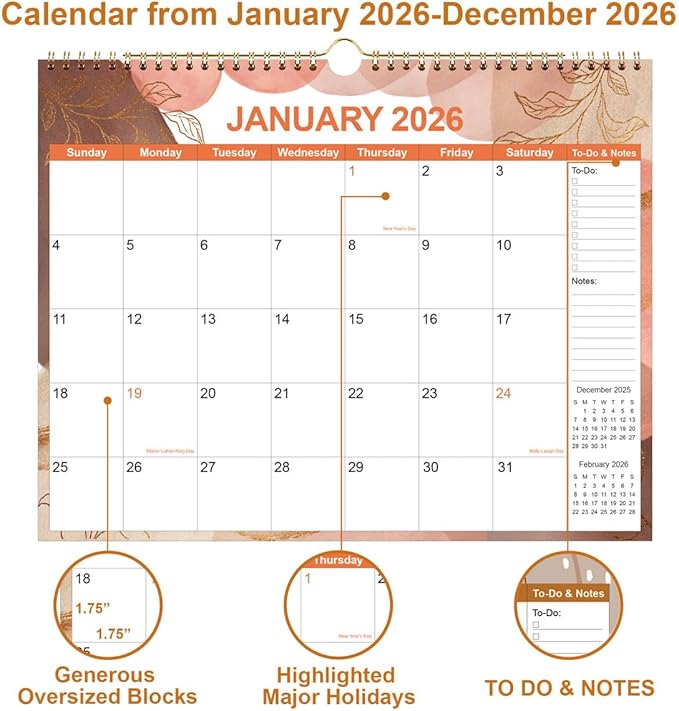 2026 Calendar - Calendar 2026 12 Month Planner from January 2026 to December - Image 2