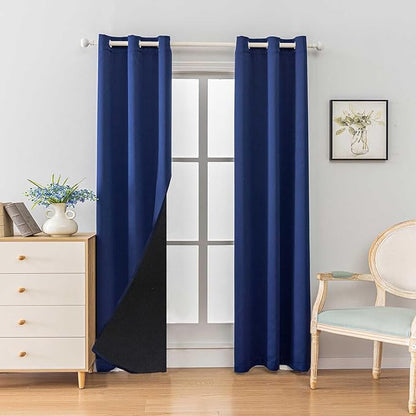 Anytime 100% Blackout Curtain 2 Panels Set, Thermal Insulated Window Drapes by Anytime