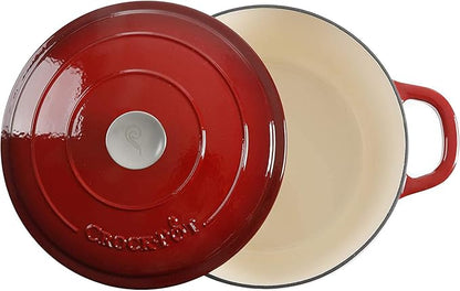 Crock-Pot Artisan 7-Quart Round Enameled Cast Iron Dutch Oven – Scarlet Red - Image 3