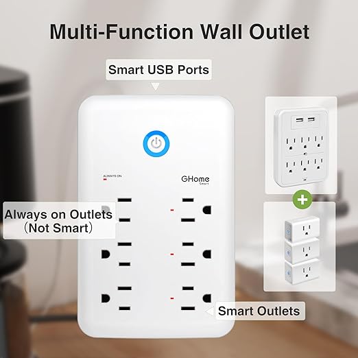 GHome Smart Plug Outlet Extender, Surge Protector - Image 8