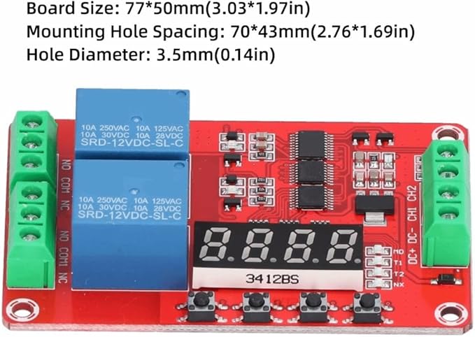 Relay Module 2-Channel 5V/12V/24V - Image 4