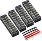 MILAPEAK 8pcs 8 Positions Dual Row 600V 25A Screw Terminal Strip Blocks by MILAPEAK
