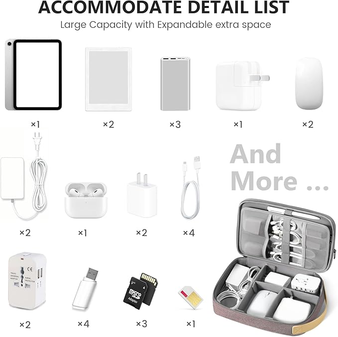 Travelkin Large Cord Organizer Travel, Electronic Organizer Travel Case - Image 7