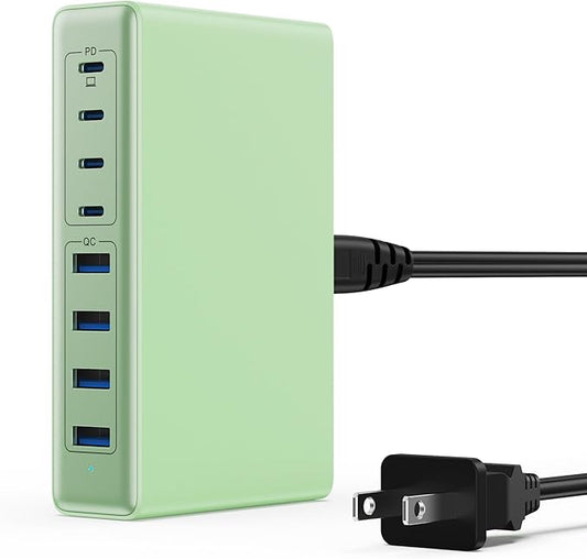 200W USB C Charger Block, GaN IV Charging Station 8 Ports, QC4.0 Fast Charging by LanLuk