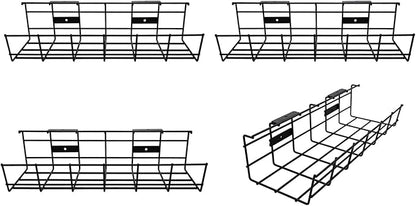 Under Desk Cable Management- 4 Pack Cord Organizer. Metal Wire Cable Management by Coyacool