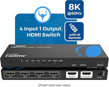 OREI 4-Port eARC 8K Audio Extractor 4x1 Switch - Image 2