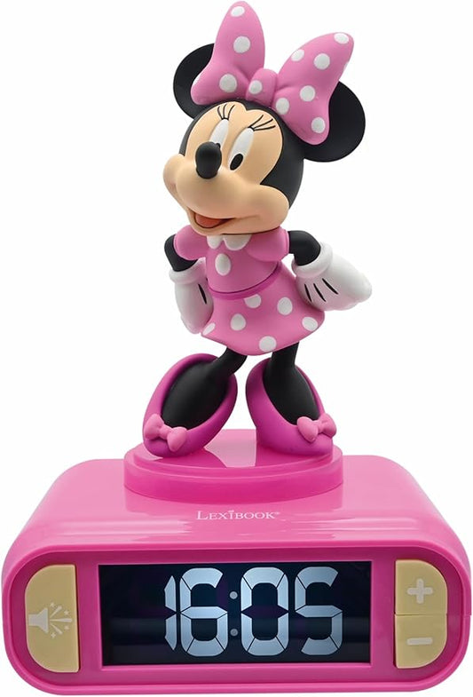 LEXiBOOK, Disney Minnie, Minnie Nightlight Alarm Clock, Sounds and Melodies by Lexibook