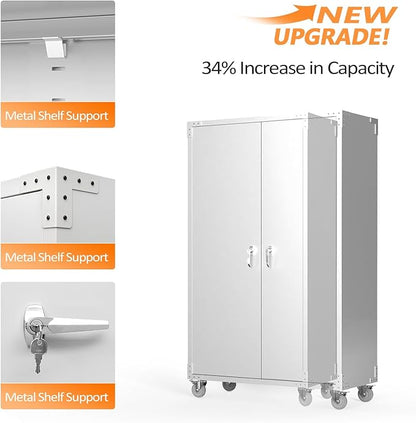 VINGLI Upgraded Wide & Deep Garage Storage Cabinet, Metal Storage Cabinet - Image 5